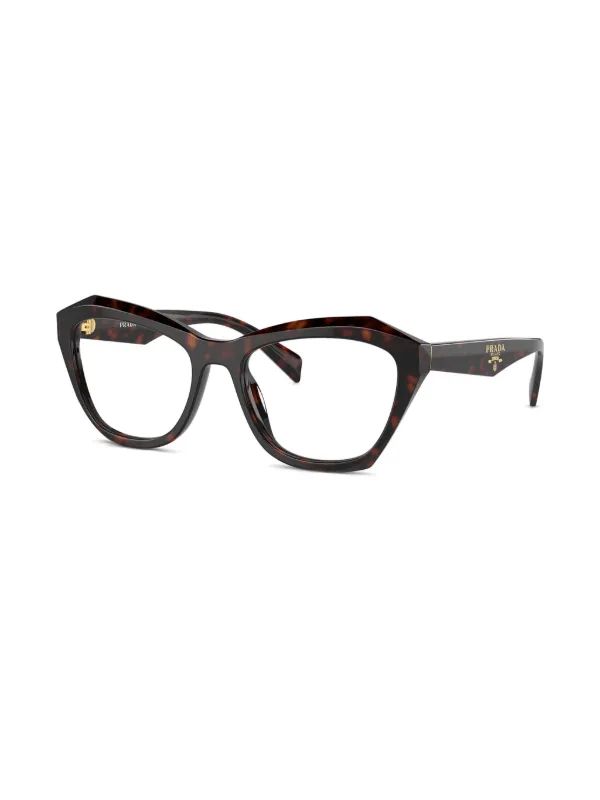 【PRADA】ロゴ シンボル 眼鏡 ブラウン Prada Eyewear シンボル 眼鏡フレーム | ブラウン | FARFETCH JP