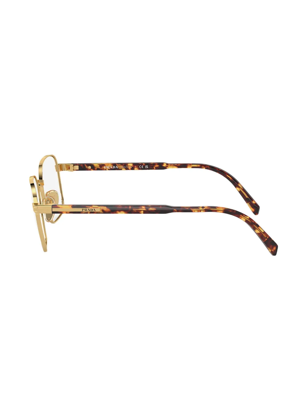 Prada Eyewear Bril met schildpadschild design Goud