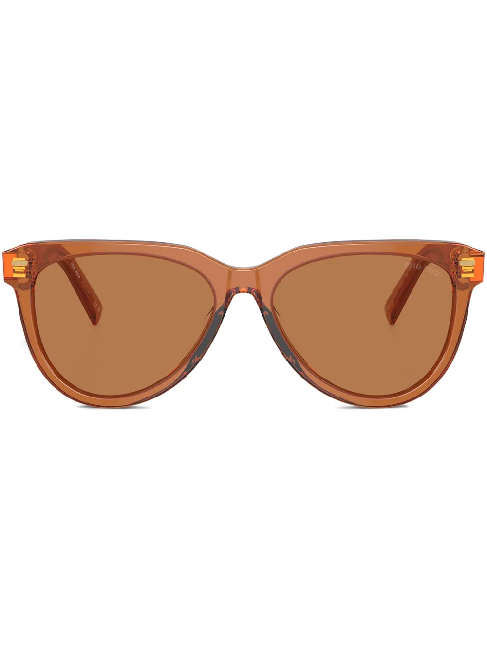 Miu Eyewear Zonnebril met logo Bruin