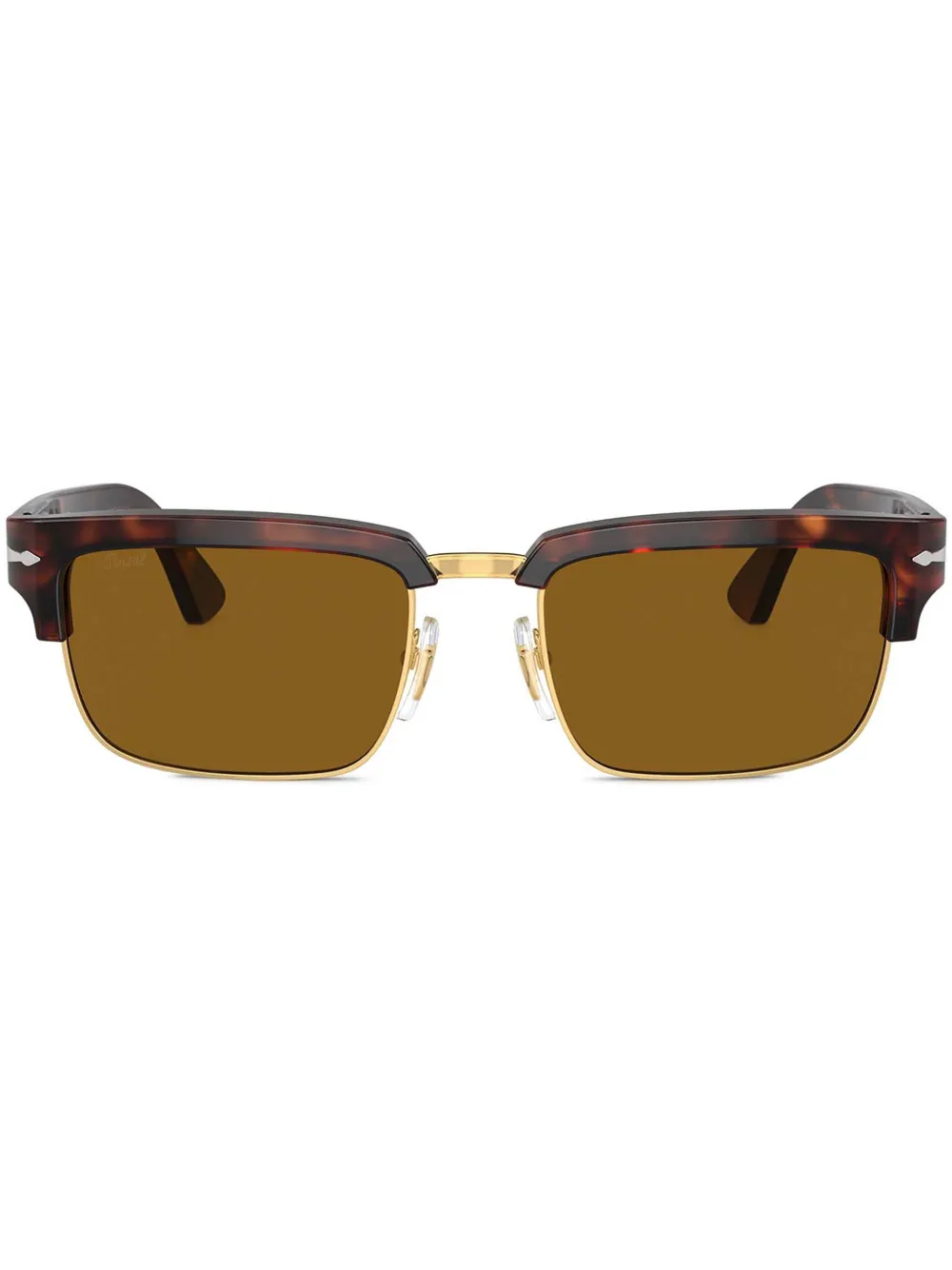 Persol Zonnebril met rechthoekig montuur Bruin
