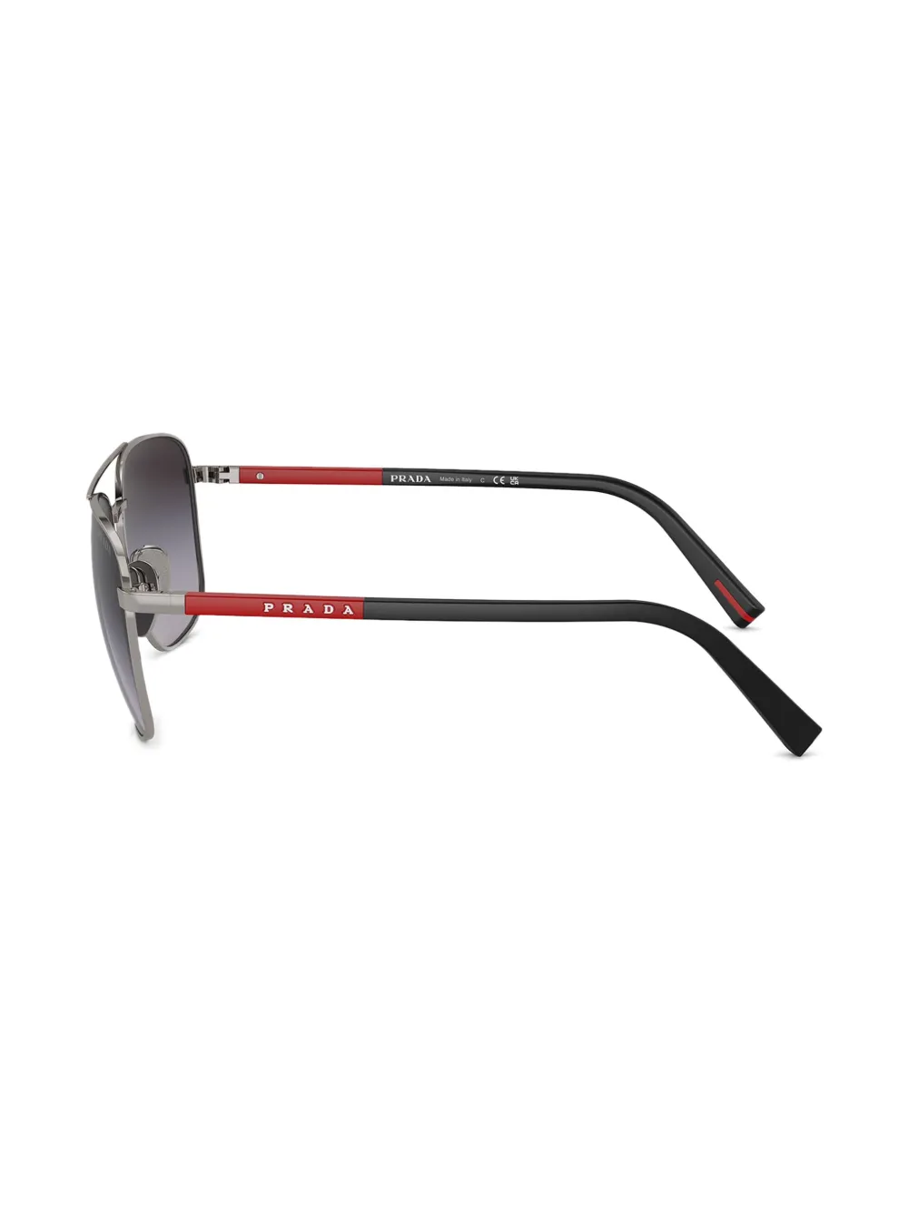Prada Linea Rossa Zonnebril met ovalen montuur Grijs