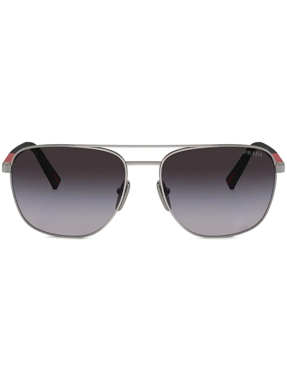 Prada Linea Rossa Zonnebril met ovalen montuur Grijs