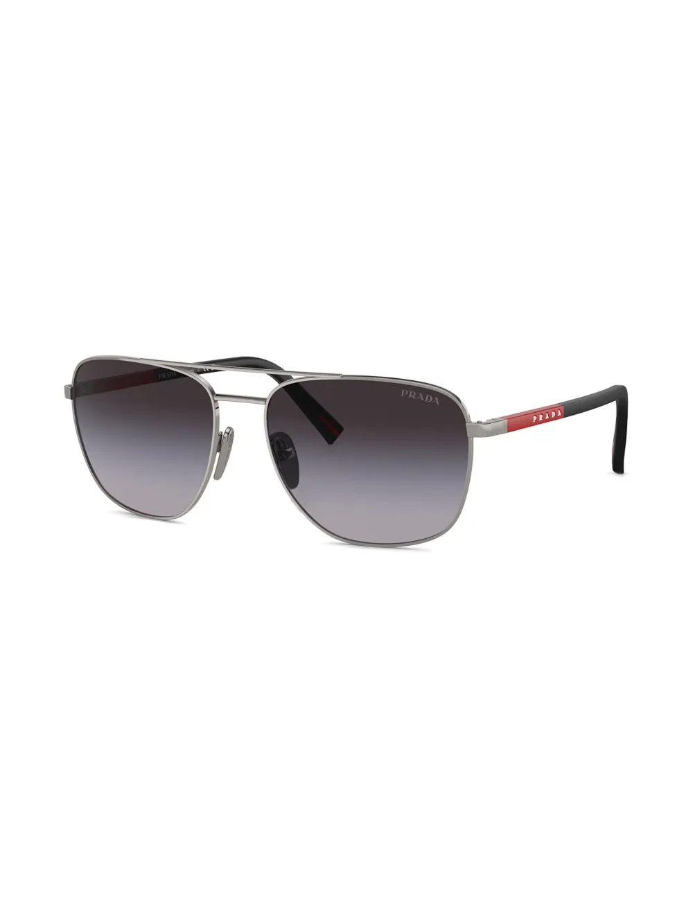 Prada Linea Rossa Zonnebril met ovalen montuur Grijs
