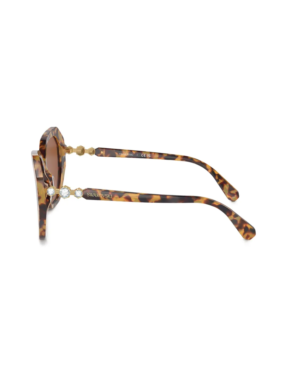 Shop Swarovski Crystal-embellished Glasses In Brown