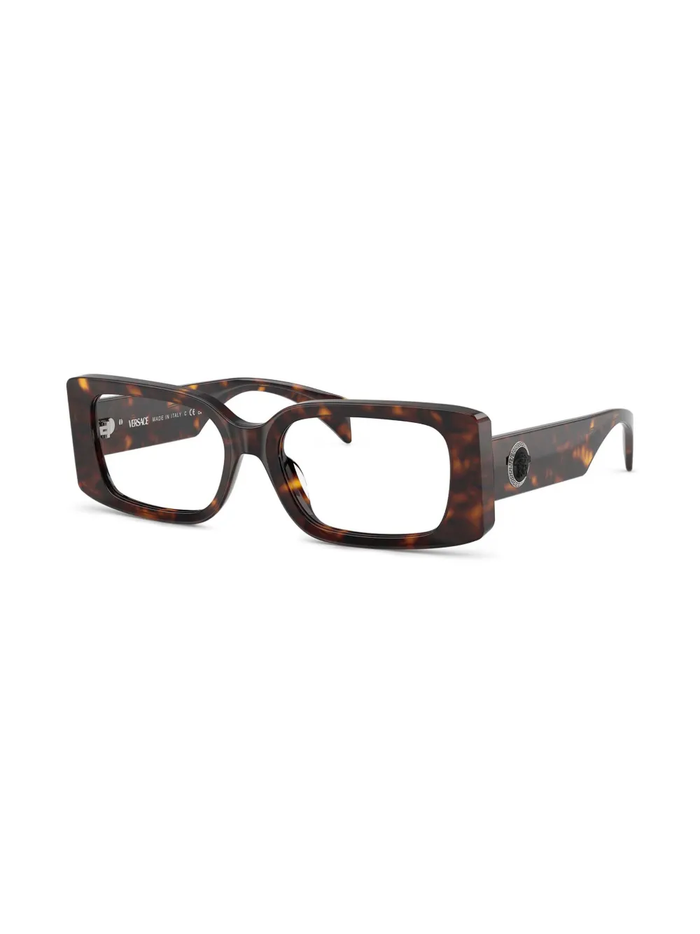 Versace Eyewear Bril met rechthoekig montuur Bruin