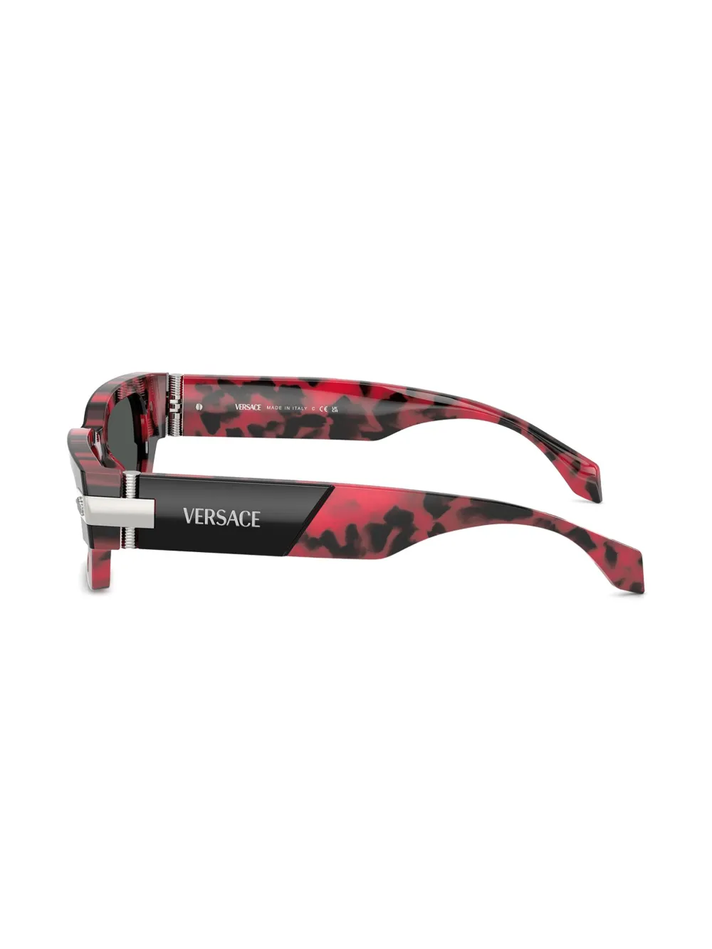 Versace Eyewear Zonnebril met rechthoekig montuur Zwart