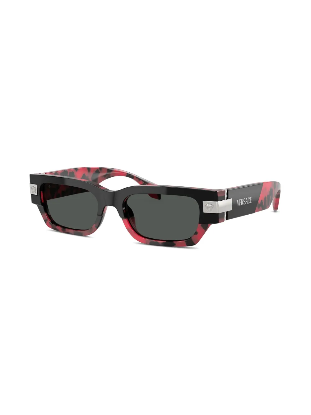 Versace Eyewear Zonnebril met rechthoekig montuur Zwart