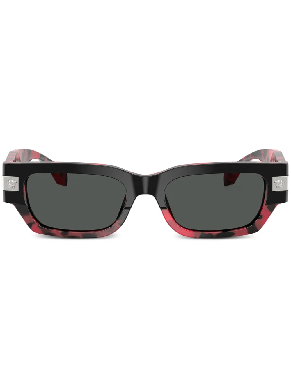 Versace Eyewear Zonnebril met rechthoekig montuur Zwart