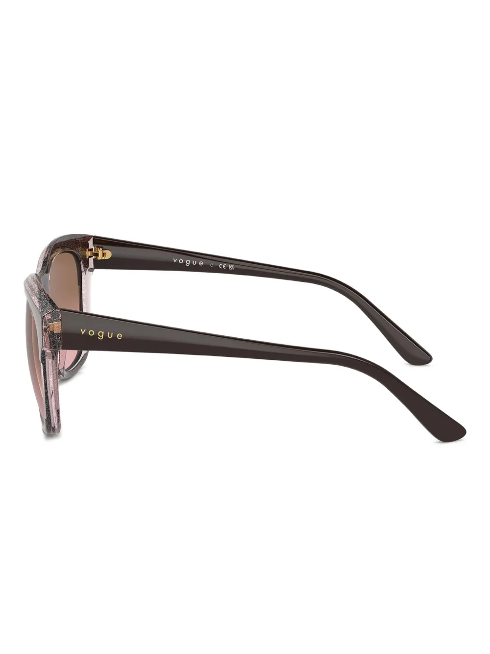 Vogue Eyewear Zonnebril met vierkant montuur en glitter Bruin
