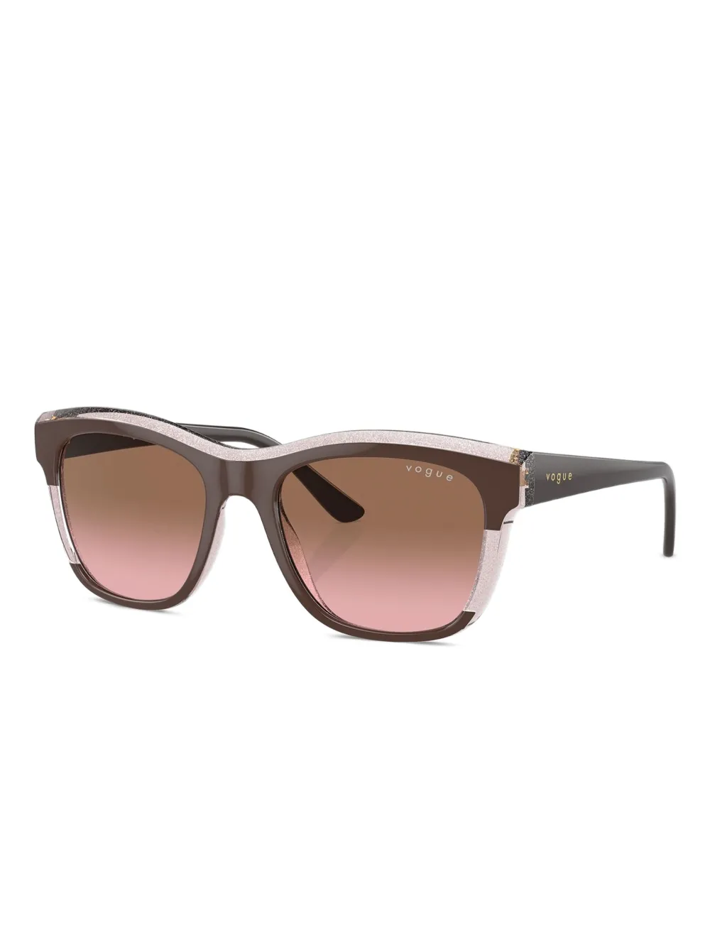 Vogue Eyewear Zonnebril met vierkant montuur en glitter - Bruin