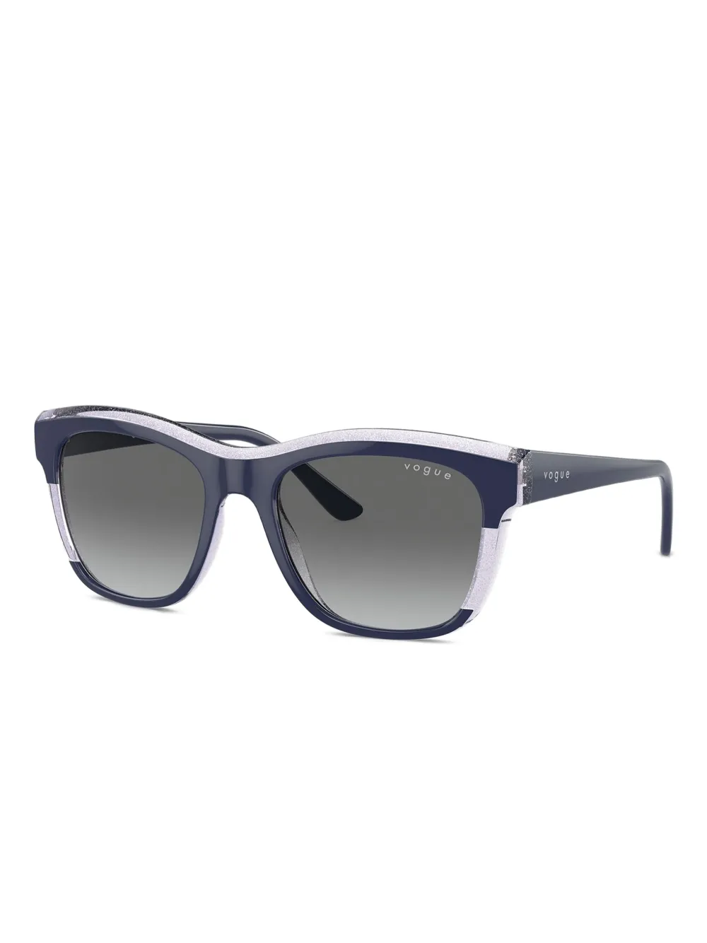 Vogue Eyewear VO5557S zonnebril met rechthoekig montuur en glitters - Blauw