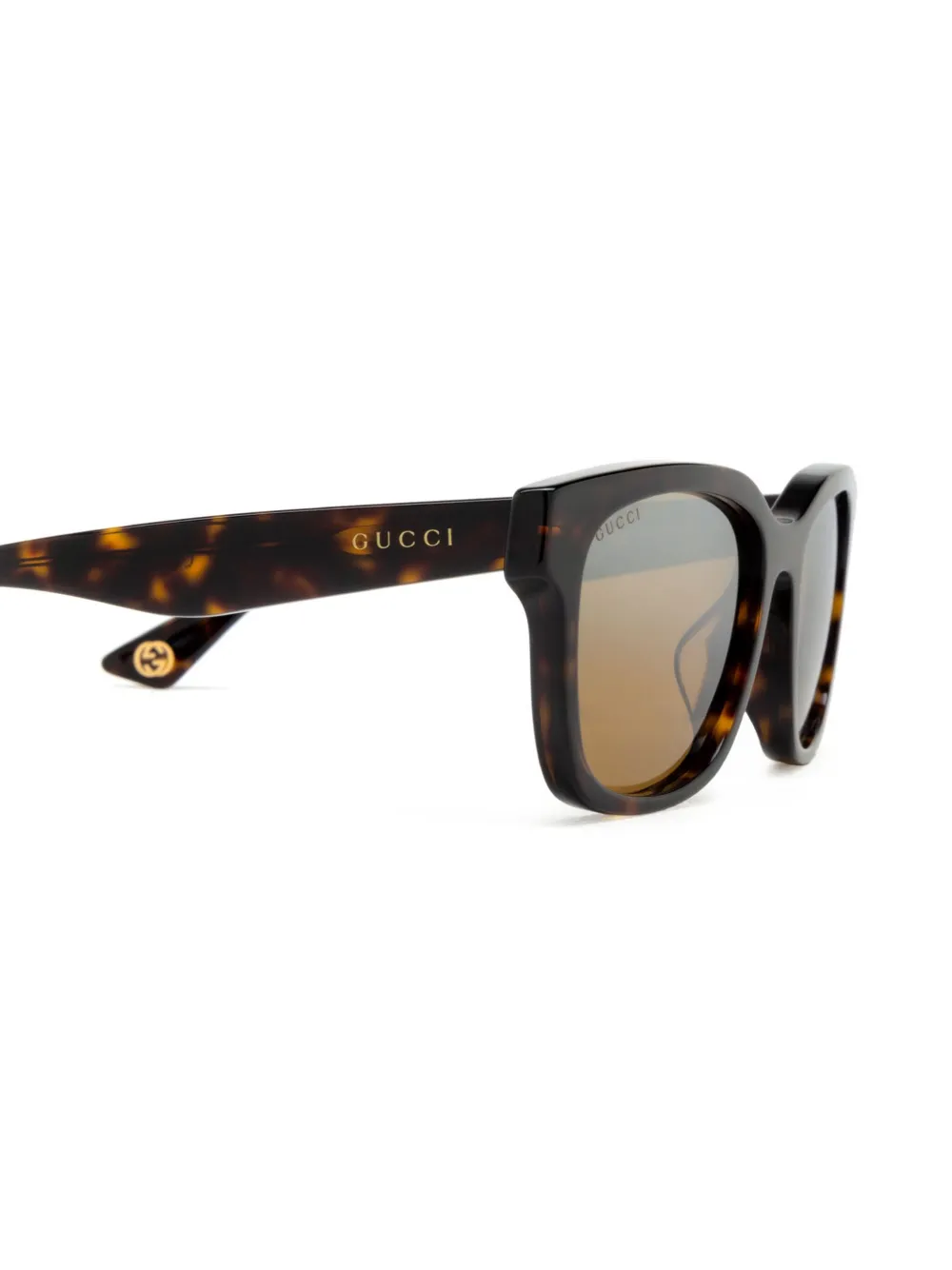 Gucci Eyewear Zonnebril met logoprint Bruin