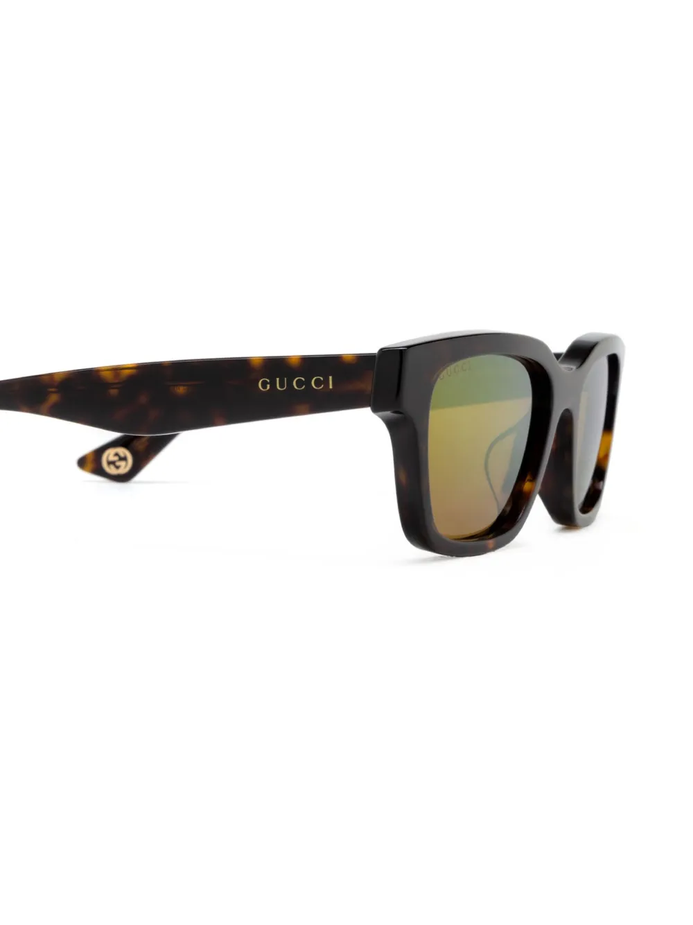 Gucci Eyewear Zonnebril met logoprint Bruin