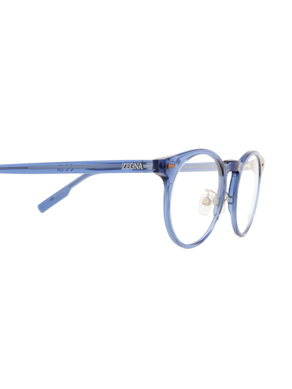 Zegna Round-frame Glasses In Blue