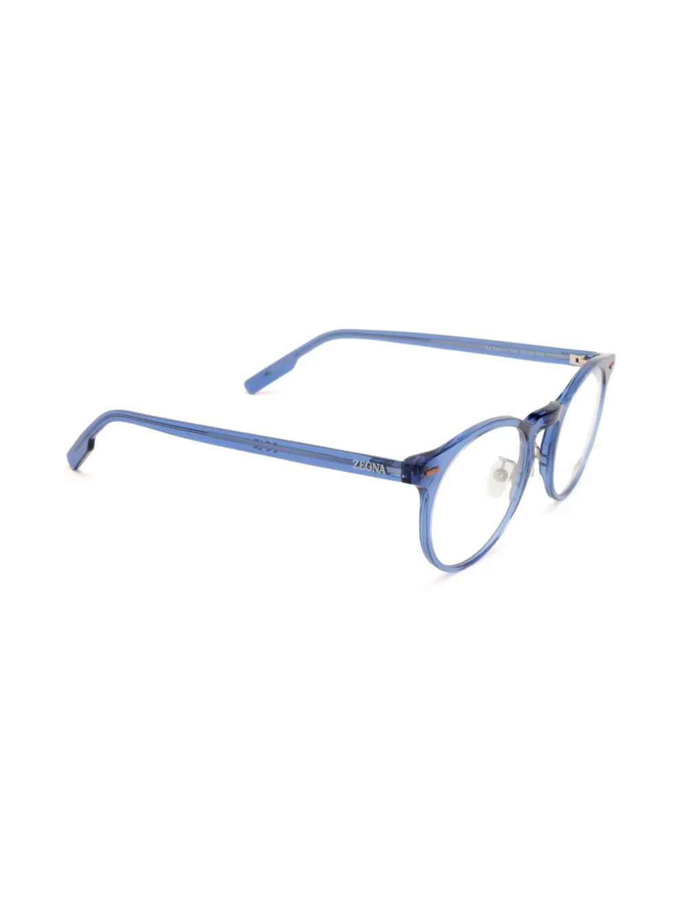 Zegna Round-frame Glasses In Blue