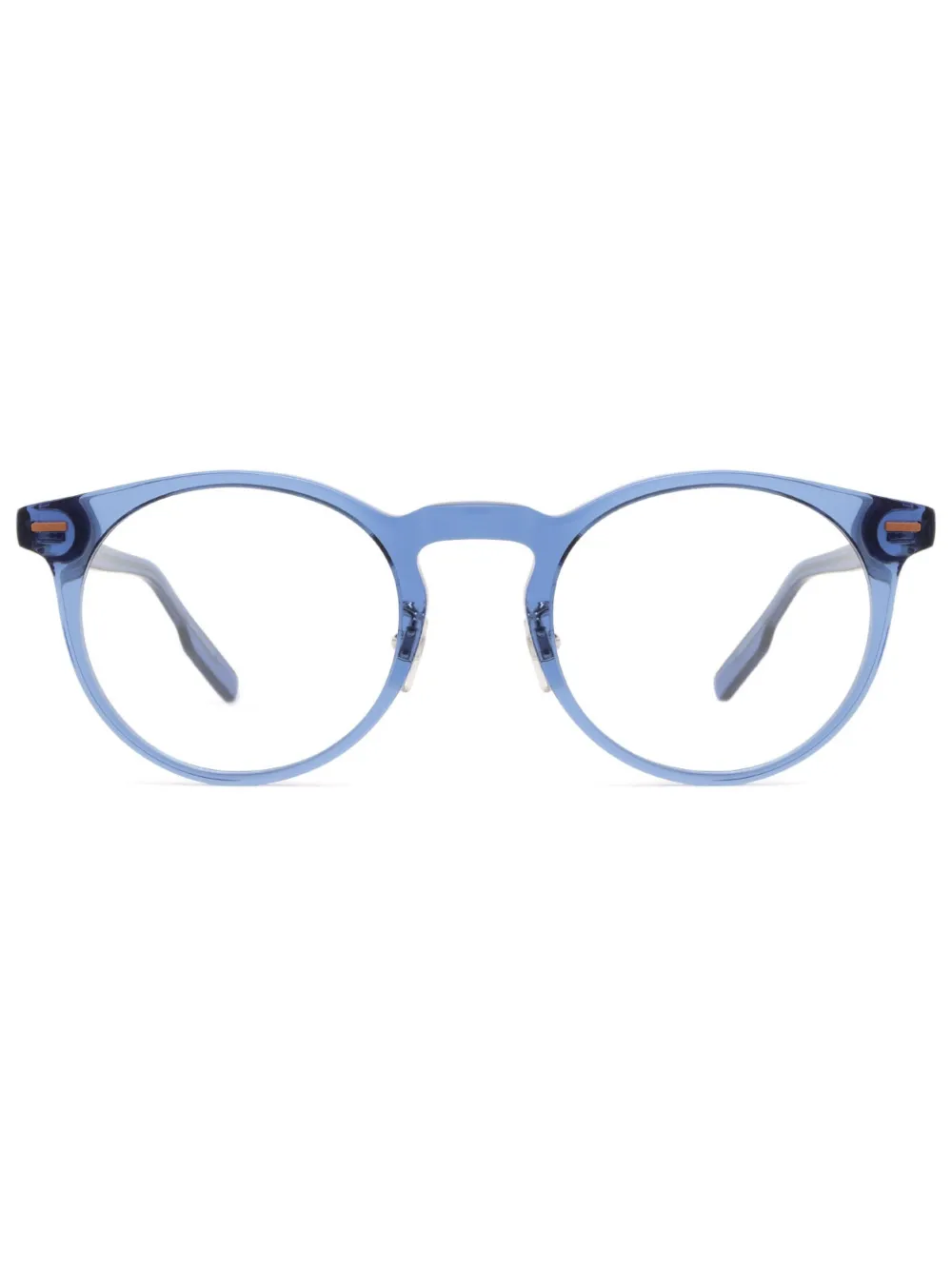 Zegna Round-frame Glasses In Blue