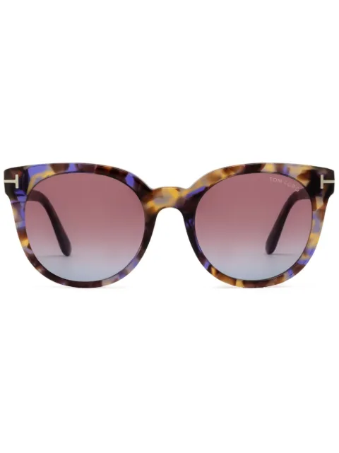 TOM FORD Eyewear نظارة شمس بإطار مربع وتأثير صدف السلحفاة