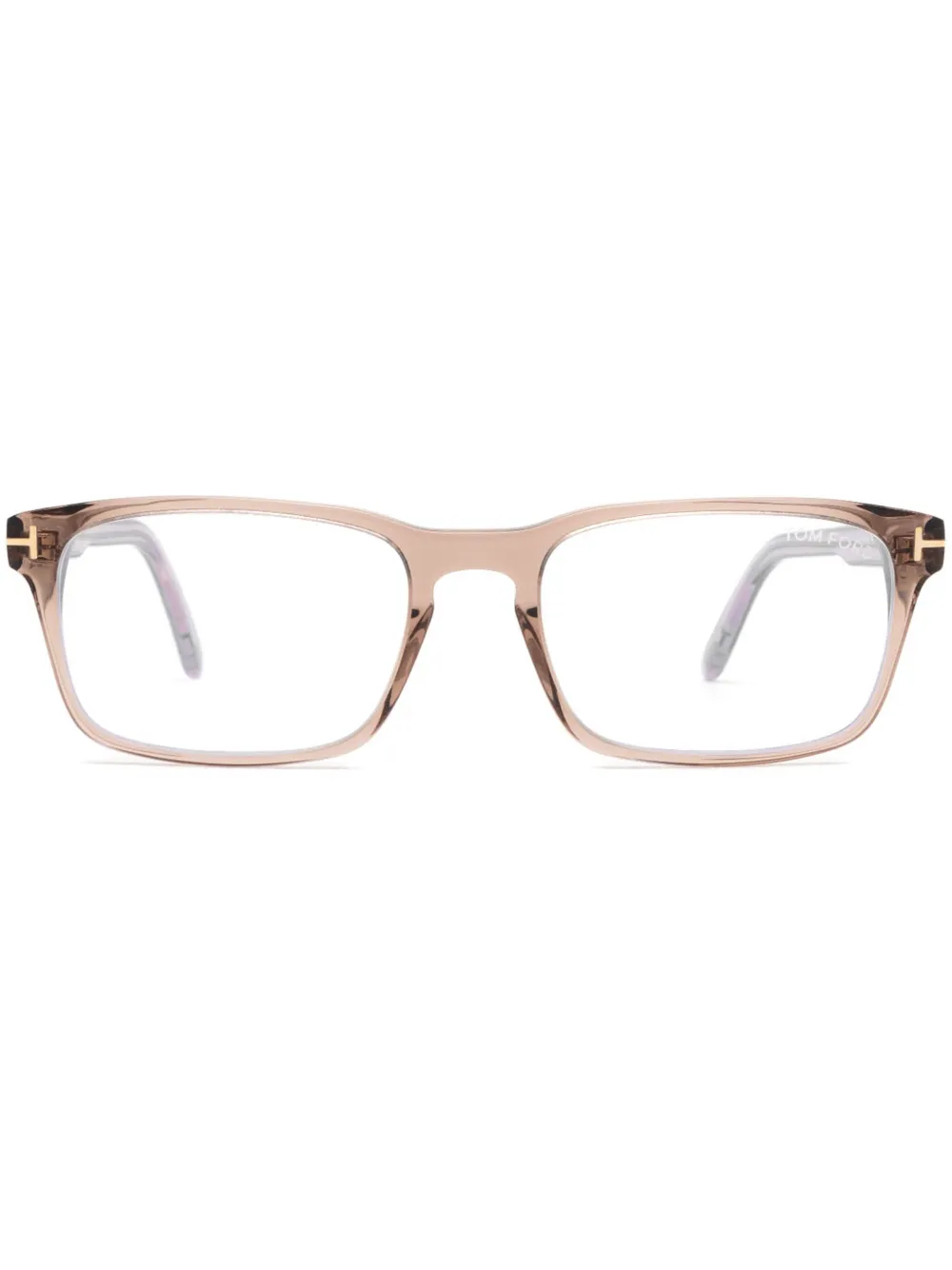 TOM FORD Eyewear Bril met vierkant montuur Beige
