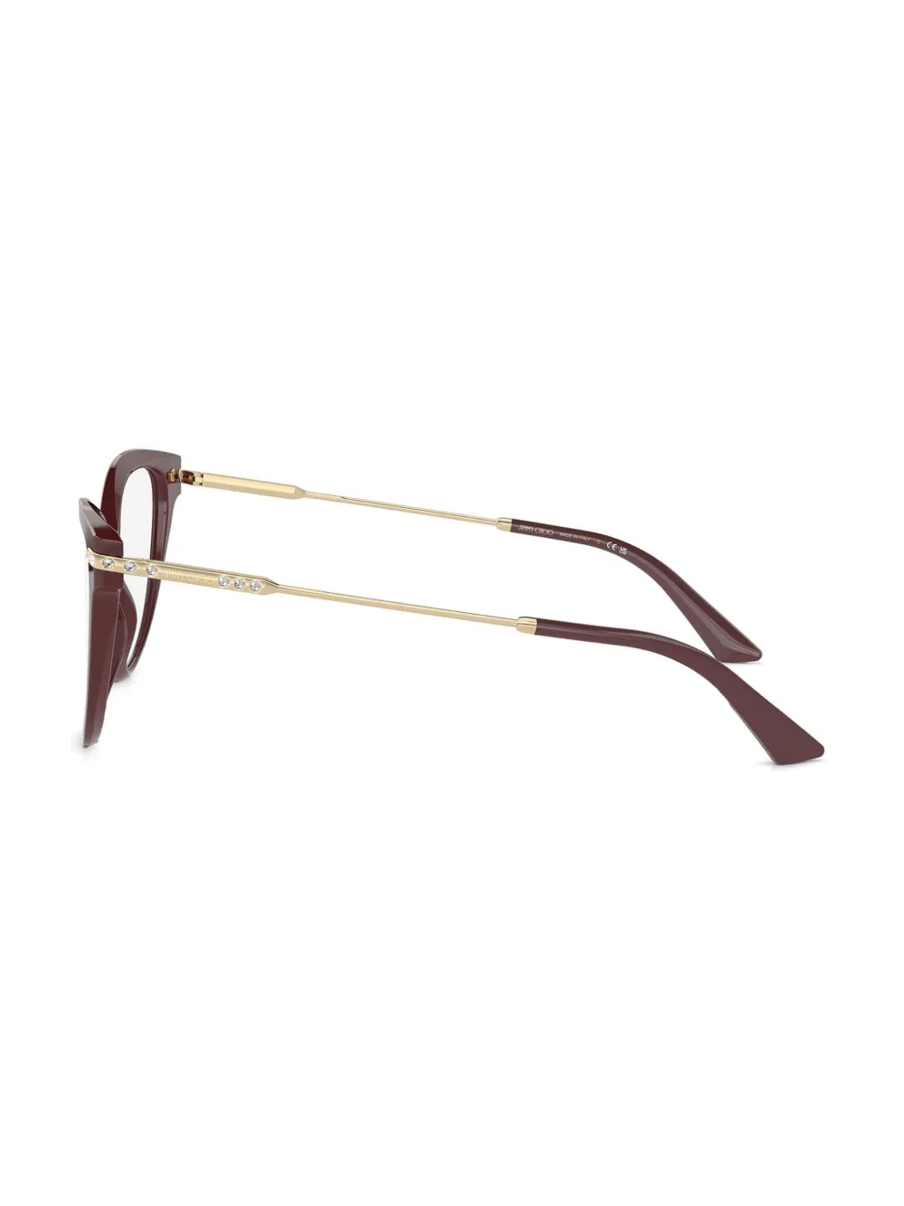 Jimmy Choo Eyewear Bril verfraaid met kristallen Rood