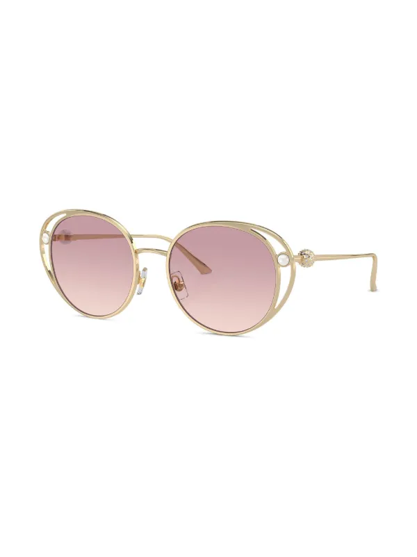 Jimmy Choo Eyewear ラウンドフレーム サングラス | ゴールドトーン  