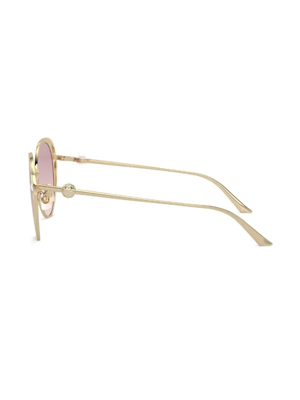 Jimmy Choo Eyewear ラウンドフレーム サングラス | ゴールドトーン 