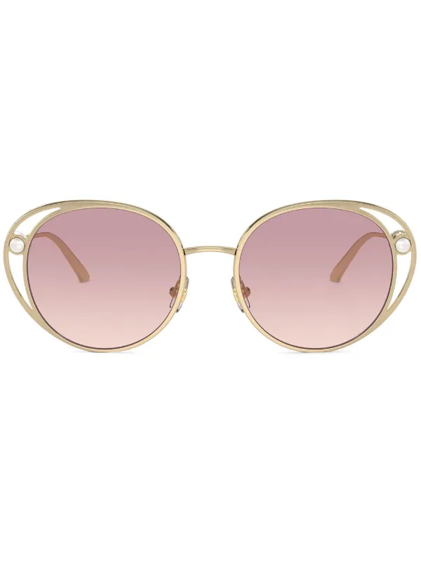 Jimmy Choo Eyewear ラウンドフレーム サングラス | ゴールドトーン 