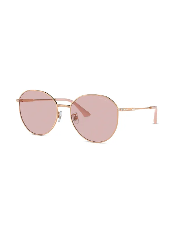 Jimmy Choo Eyewear crystal-embellished Sunglasses | Gold  display picture 2