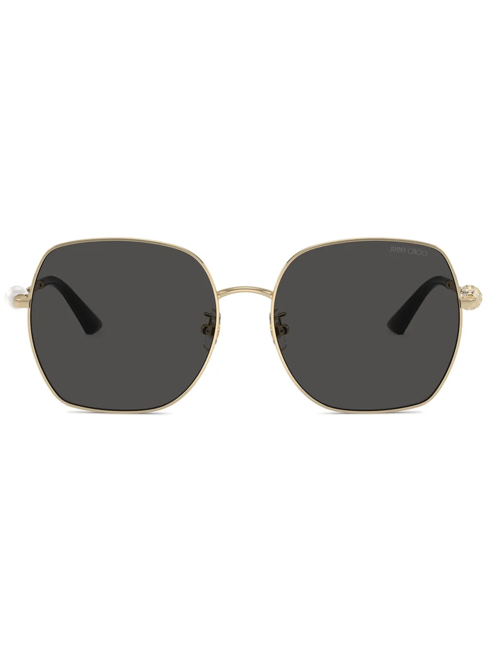 Jimmy Choo Crystal-embellished Sunglasses In Gold