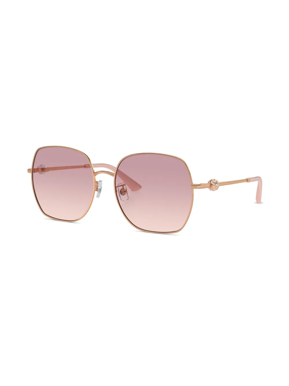 Jimmy Choo Eyewear Zonnebril verfraaid met kristallen - Goud