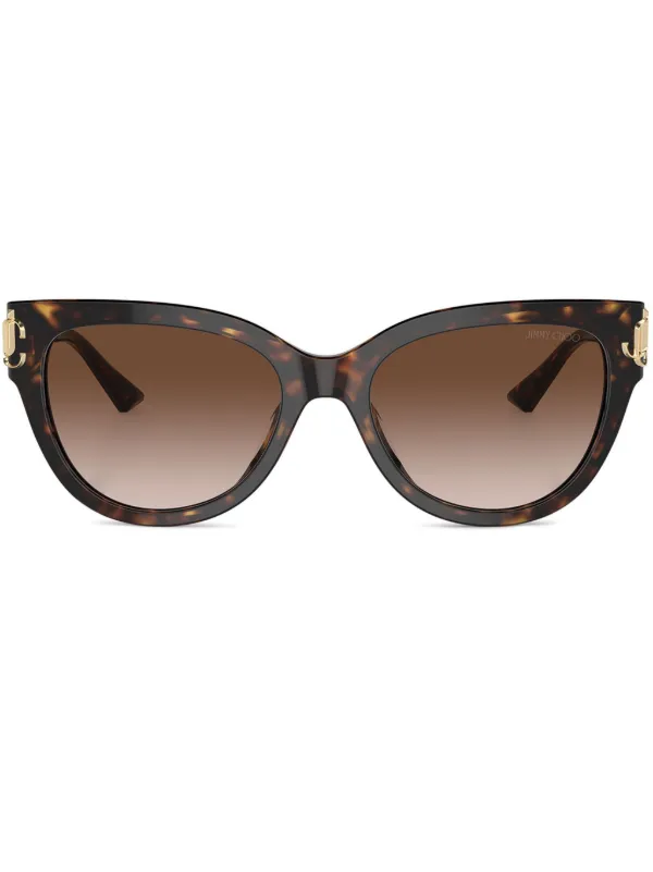 Jimmy Choo Eyewear Óculos De Sol Gatinho | Marrom | FARFETCH BR