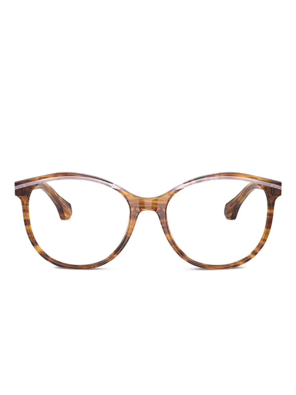 Alain Mikli striped round-frame glasses | Brown | Image 1