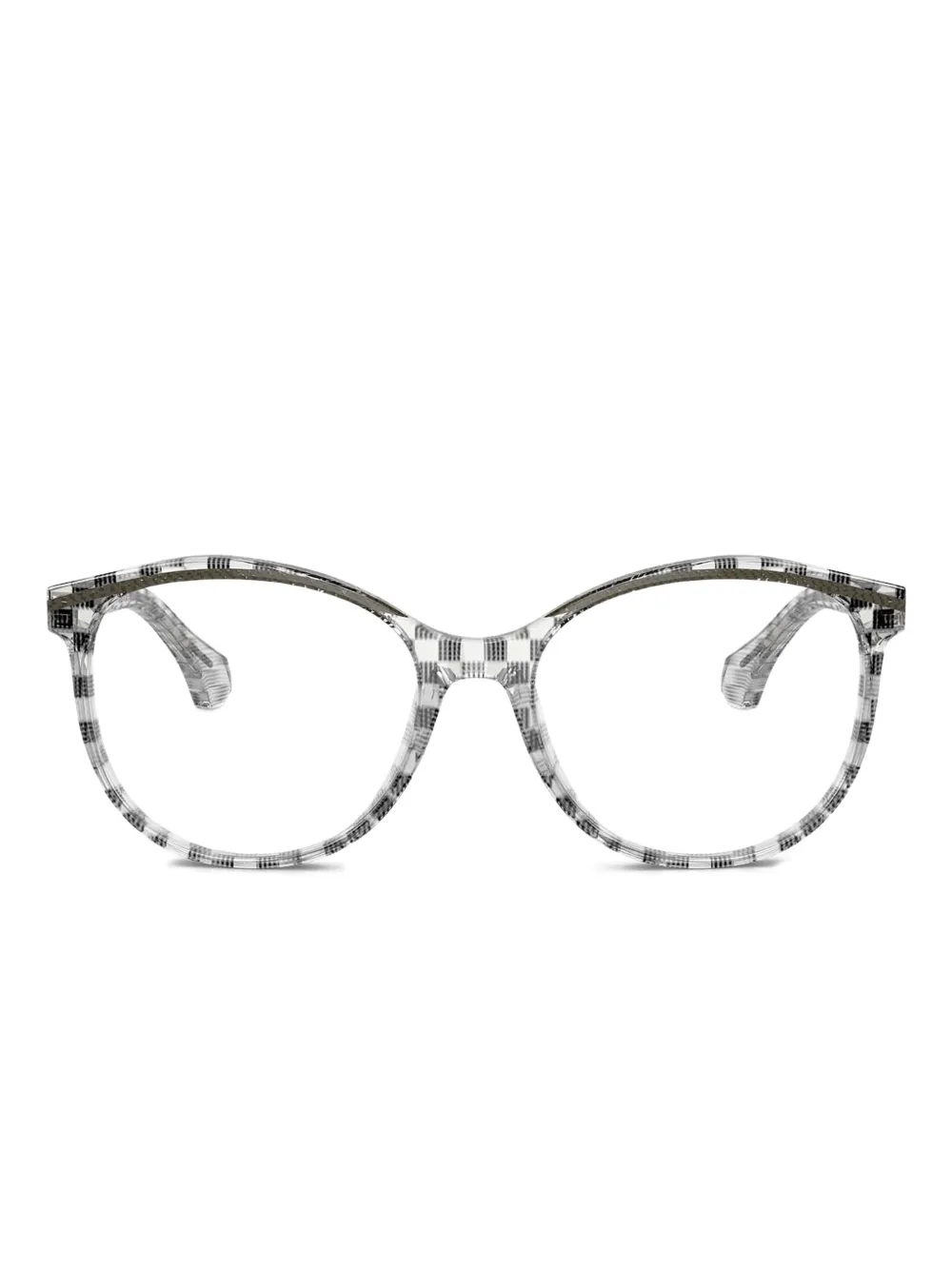 Alain Mikli damier-check round-frame glasses