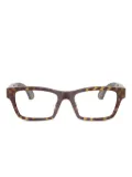 Alain Mikli checkerboard-pattern square glasses - Brown