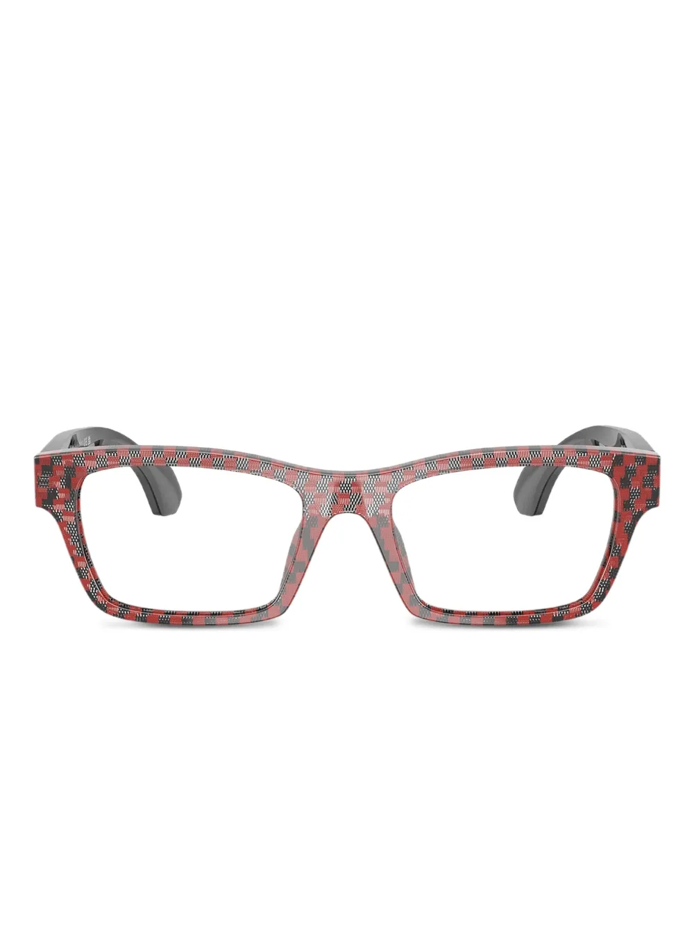 Alain Mikli checkered rectangle glasses | Red | Image 1