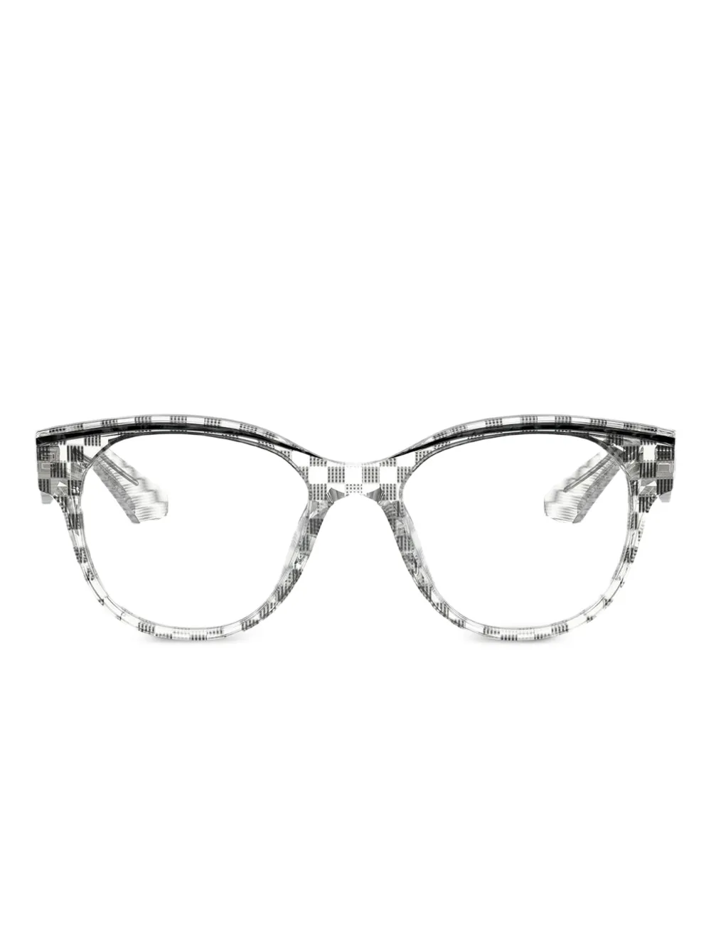 check-pattern glasses