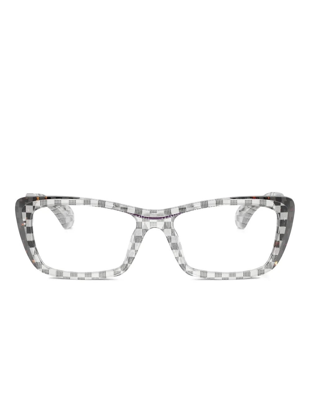 Alain Mikli checked rectangle-frame glasses | Black | Image 1