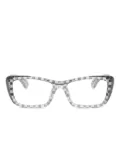 Alain Mikli checked rectangle-frame glasses - Black