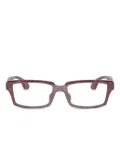 Alain Mikli pointillé rectangle glasses - Red