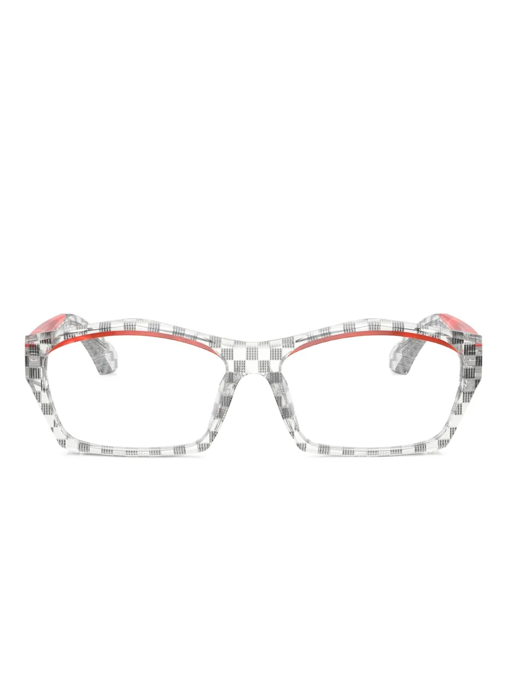 check-pattern glasses