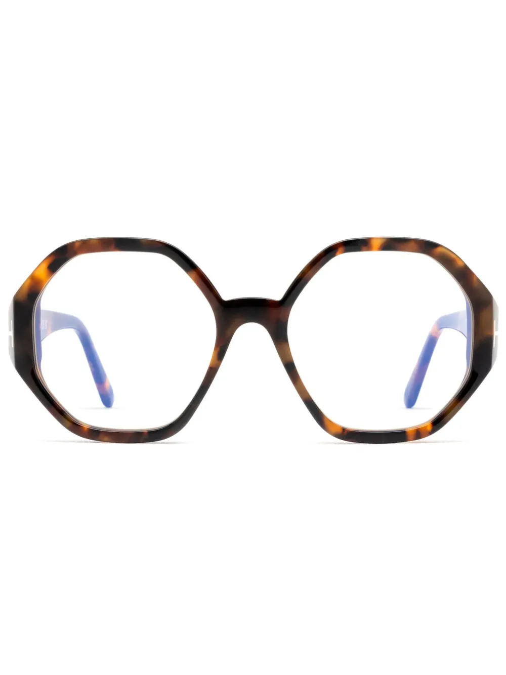 TOM FORD Eyewear Bril met zeshoekig montuur Bruin