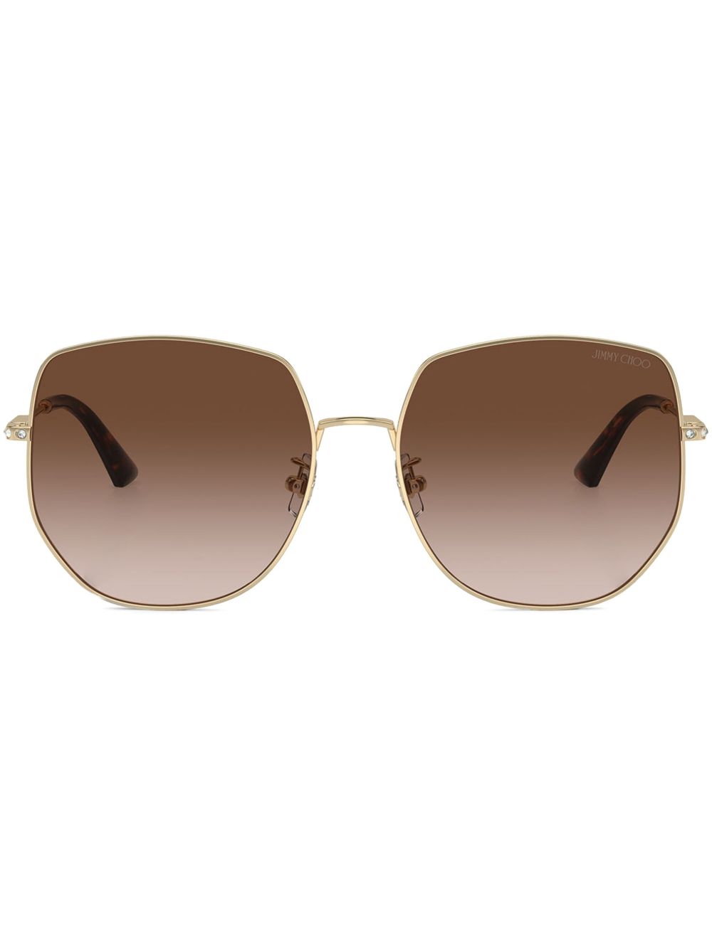 Jimmy Choo Eyewear Zonnebril verfraaid met kristallen Goud