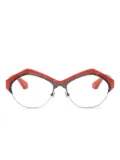 Alain Mikli geometric-frame glasses - Red