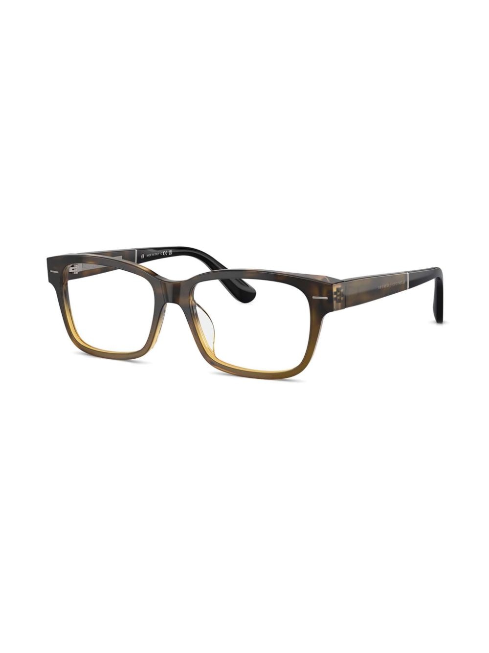 Brunello Cucinelli rectangle-frame glasses - Bruin