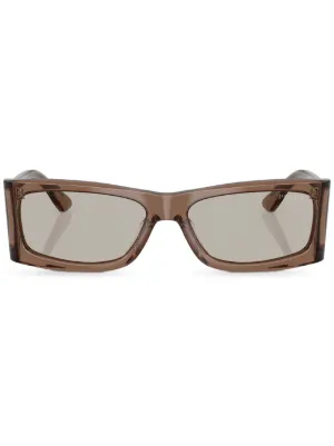 Prada Eyewear スクエアフレーム サングラス | ブラウン | FARFETCH JP