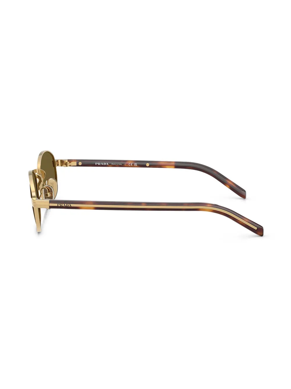 Prada Eyewear Zonnebril met ovalen montuur Goud