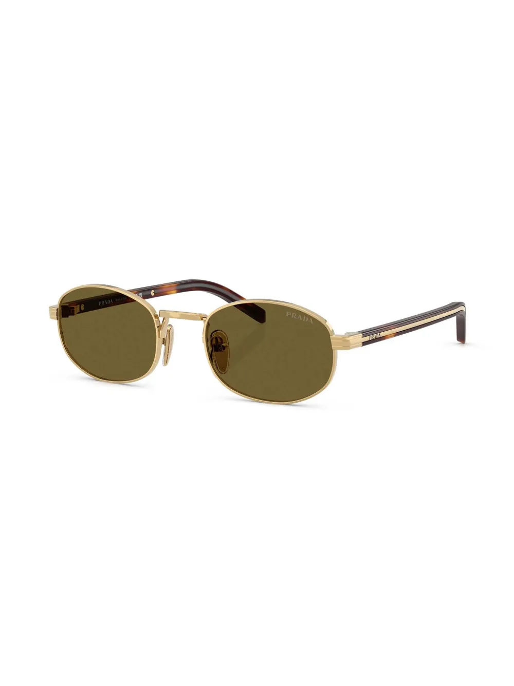 Prada Eyewear Zonnebril met ovalen montuur - Goud