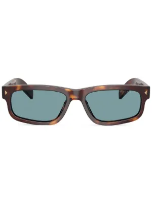 Prada Eyewear スクエアフレーム サングラス | ブラウン | FARFETCH JP