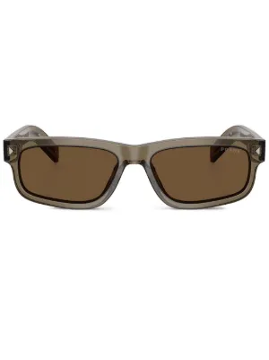 Prada Eyewear スクエアフレーム サングラス | ブラウン | FARFETCH JP