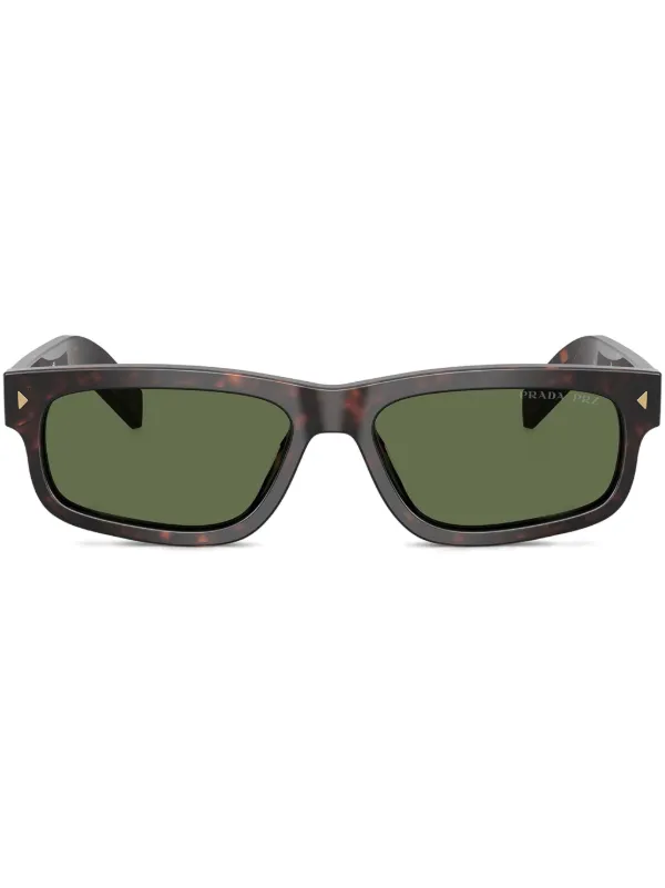 Prada Eyewear スクエアフレーム サングラス | ブラウン | FARFETCH JP