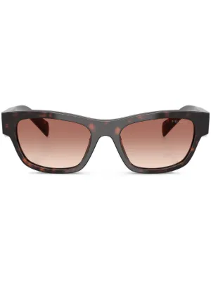 Prada Eyewear スクエアフレーム サングラス | ブラウン | FARFETCH JP